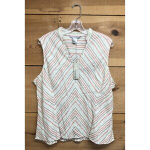 NWT Two Star Dog 100% Linen Sleeveless Shirt Womens Size XL Casual Workwear